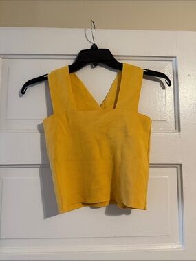 House of Harlow 1960 Yellow Square-Neck Cropped Tank
